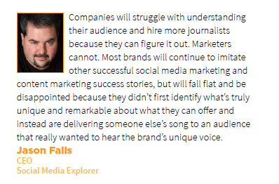 Jason Falls Prediction for Content Marketing in 2013