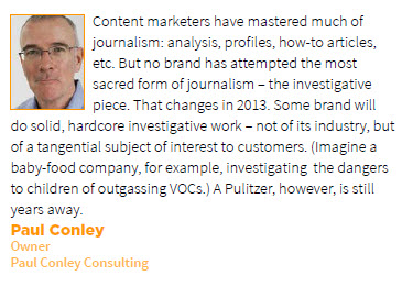 Paul Conley Prediction for Content Marketing in 2013