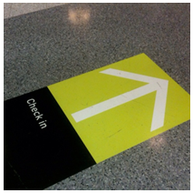 check-in arrow