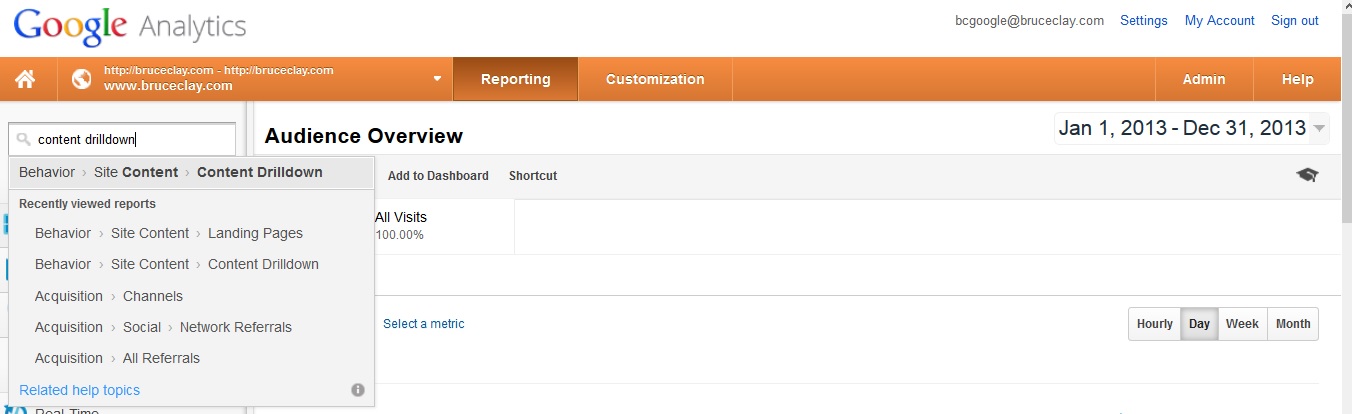 content drilldown google analytics