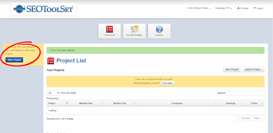 SEOToolSet Lite Project List