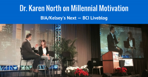 Dr. Karen North speaking at BIA/Kelsey's NEXT conference