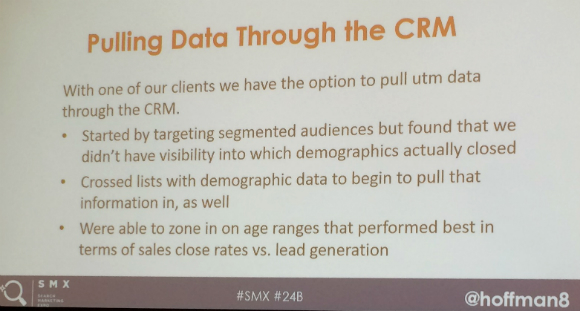 slide of pulling data through the CRM