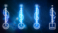 Blue abstract representations of code