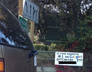 A Sign for SEO A Handmade Sign Selling Search Engine Optimization