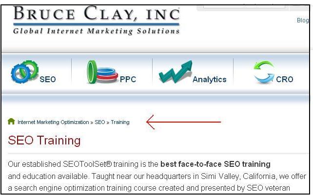 Example of Breadcrumb Navigation on a Site