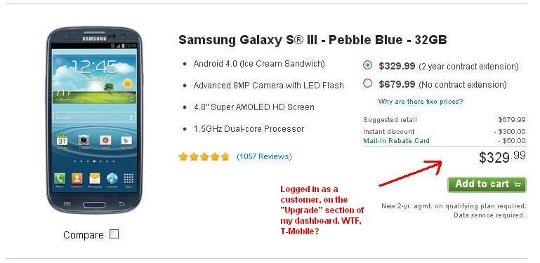 Samsung Galaxy S3 T-Mobile Image of Samsung Galaxy S3 on T-Mobile