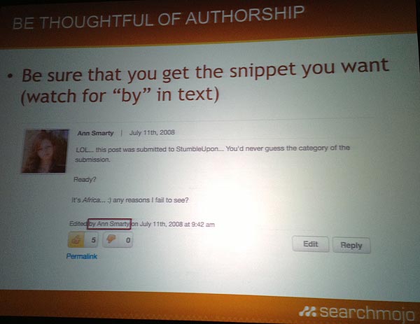 Authorship given to Ann Smarty for editing a document
