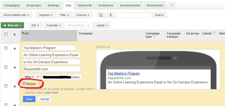 Check the mobile box