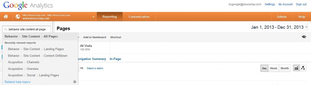 All Pages Google Analytics SEOchat