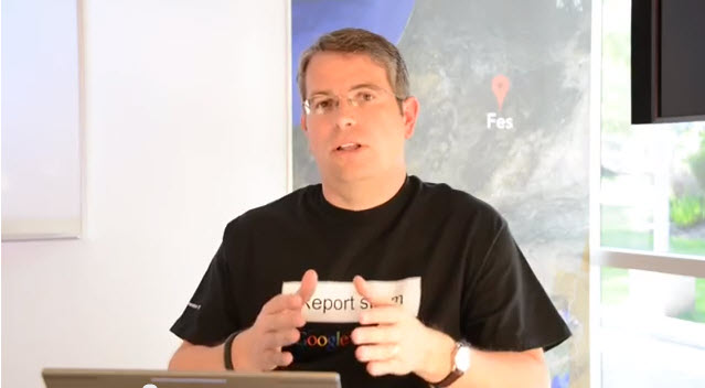 Still shot of Matt Cutts From a recent Webmaster Tools Video