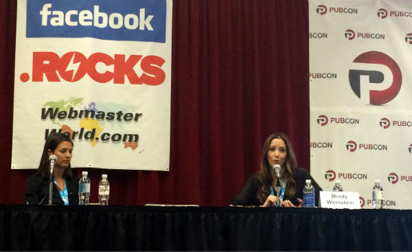Lindsay Mineo and Mindy Weinstein answer questions at Pubcon Las Vegas