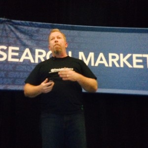 David Wallace on stage at SMX West