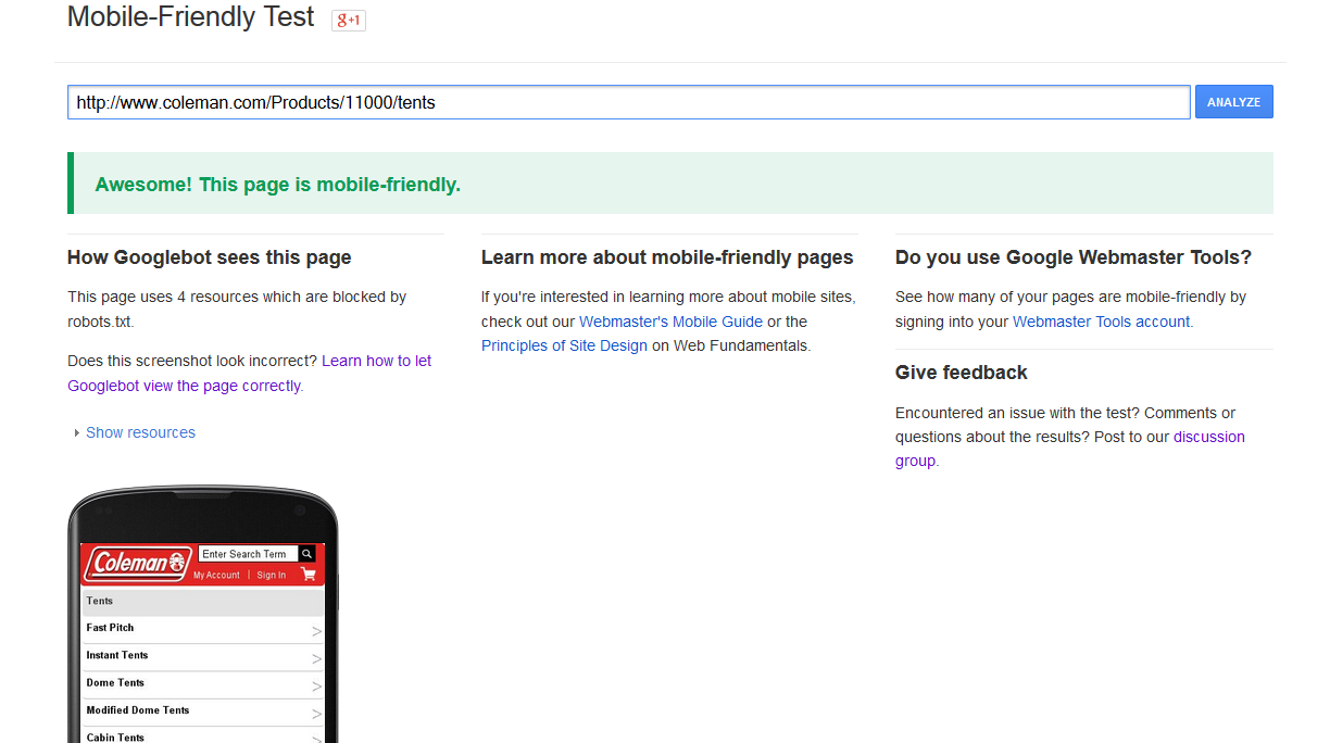 coleman-mobile-friendly-test