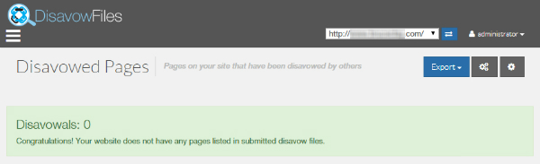 DisavowFiles Disavowed Pages report
