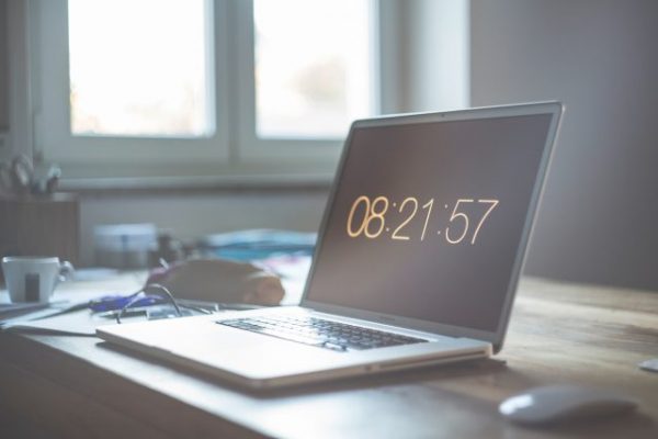 laptop with countdown time
