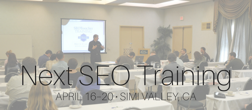 Next SEO training scheduled