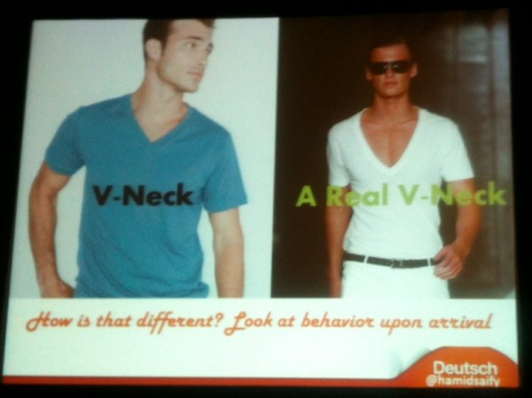 men in v-necks