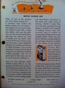 Page of Nestle Cookbook