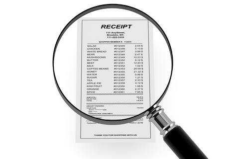 Analyze Customer Transaction Receipt and Magnifying Glass