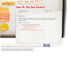 Emergen-C Thank You Page Example