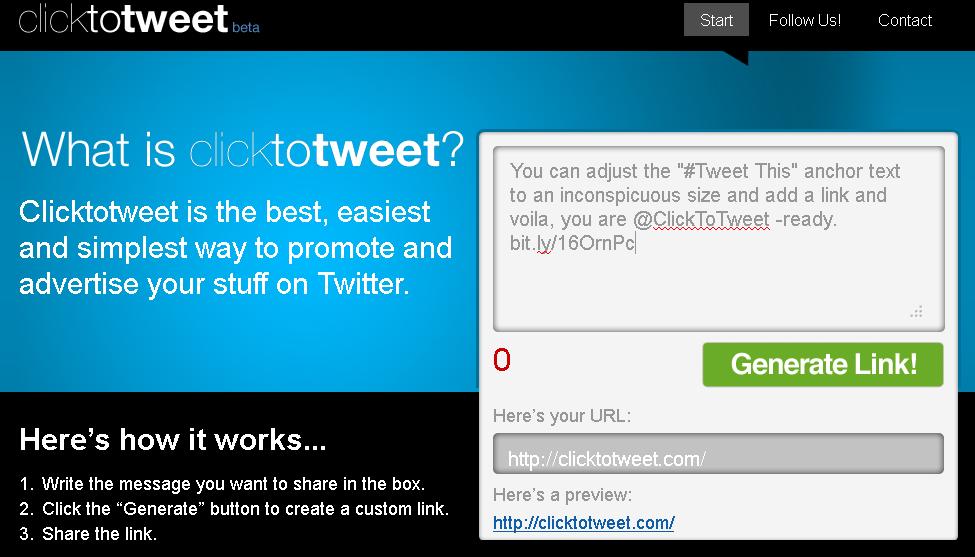 ClickToTweet Screen Shot