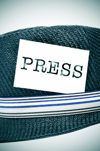Hat with press pass