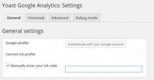 setting up Google Analytics with Yoast