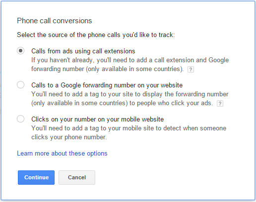 adwords phone call conversions