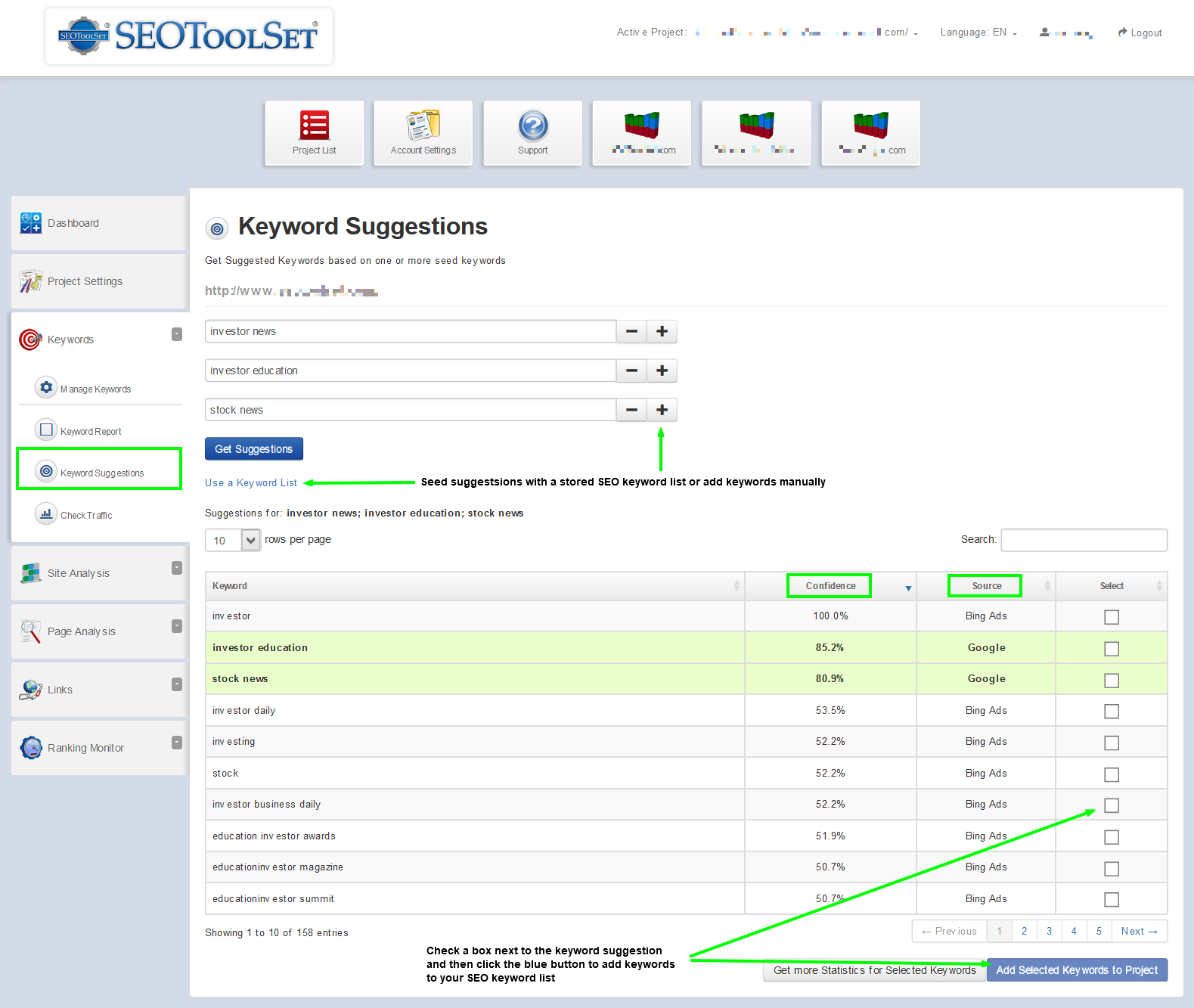 SEOToolSet Keyword Suggestions Tool