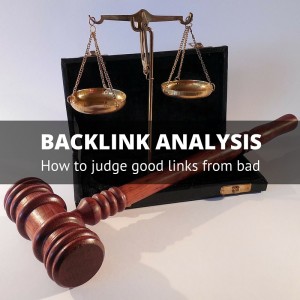Backlink analysis - gavel and scales