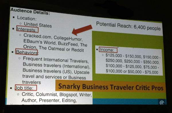 Snarky business traveler critic