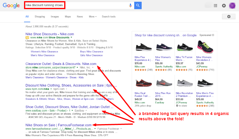 Google Removing Right Side Ads - nike discount running shoes serp
