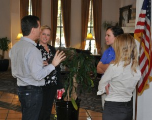 Training attendees talking