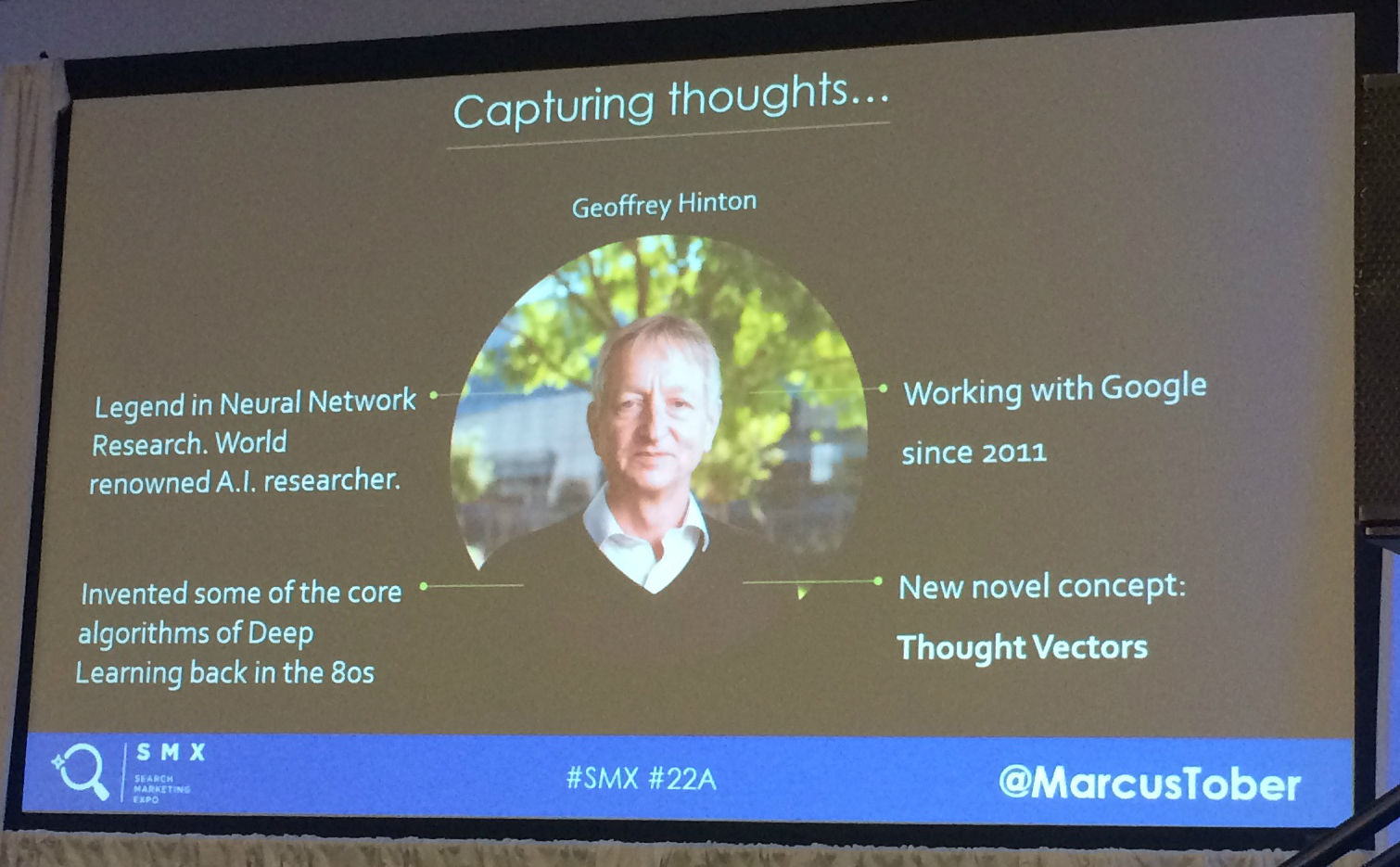 Slide picturing Geoffrey Hinton