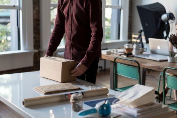 man with box