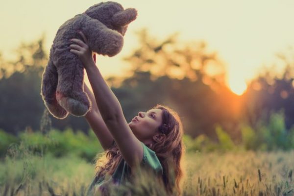 teddy bear and girl