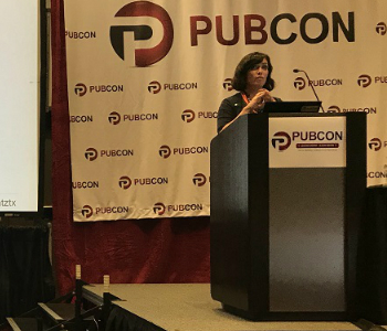 Katy Katz speaking at Pubcon