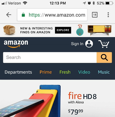 Amazon search box