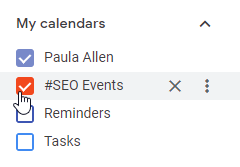 Google Calendar toggle