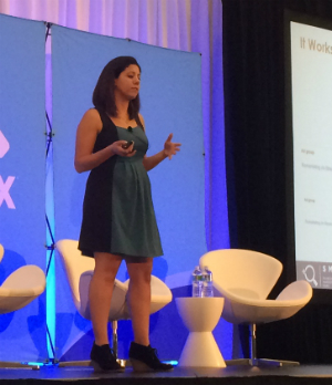 Cleo Hage speaking at SMX West