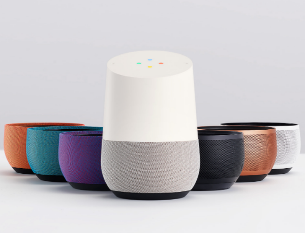 Google Home bases in seven colors.