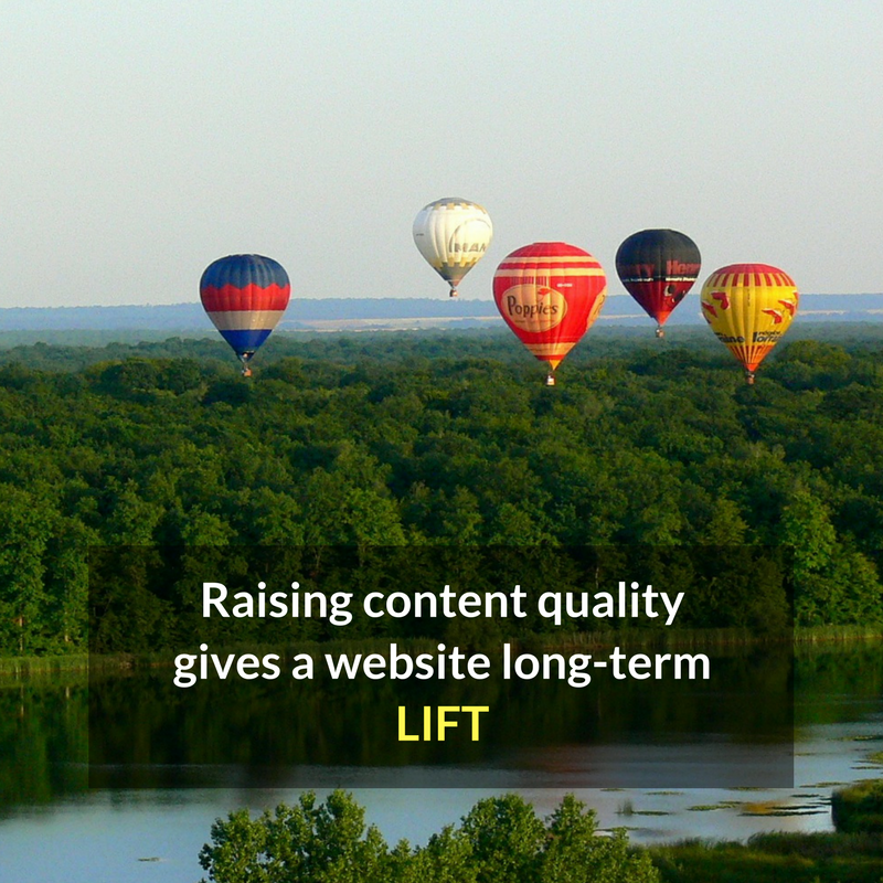 Raising content quality gives a website lift