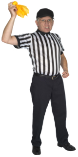Referee with penalty flag