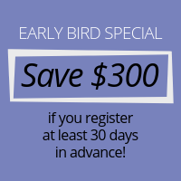 Early bird discount saves $300