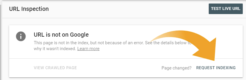 URL Inspection tool in Google Search Console.