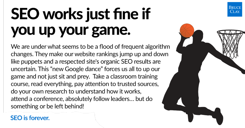 SEO works just fine if you up your game with basketball player.