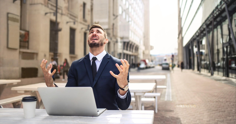 Man frustrated at rankings online.