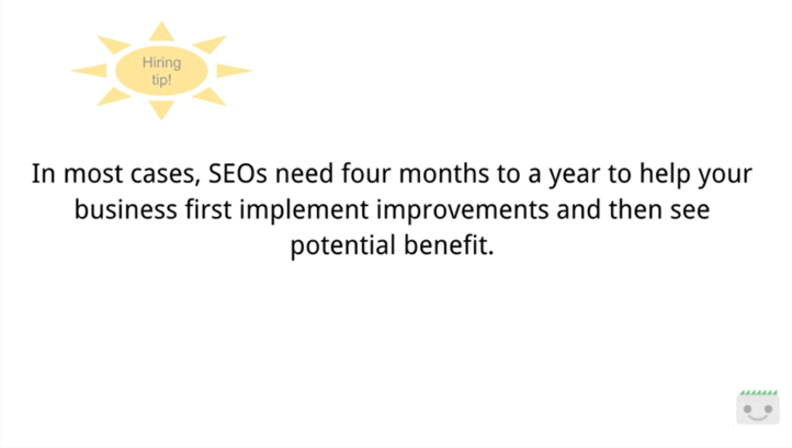 Google quote: SEOs need four months to a year.