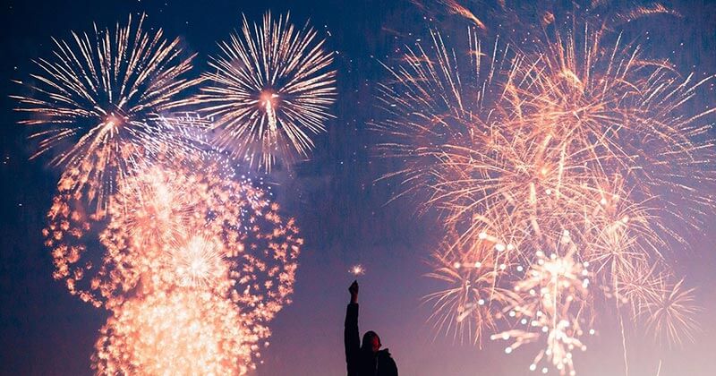 Man excited about boosting content, sees fireworks.